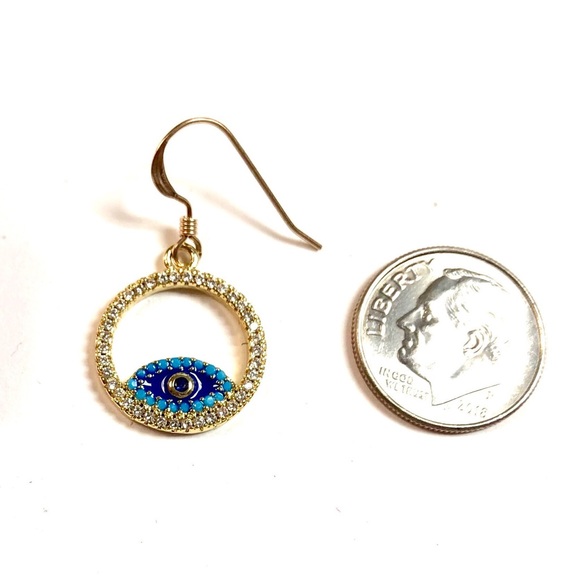 Evil Eye Earrings, Hamsa, Protection, Minimalist - Picture 4 of 13